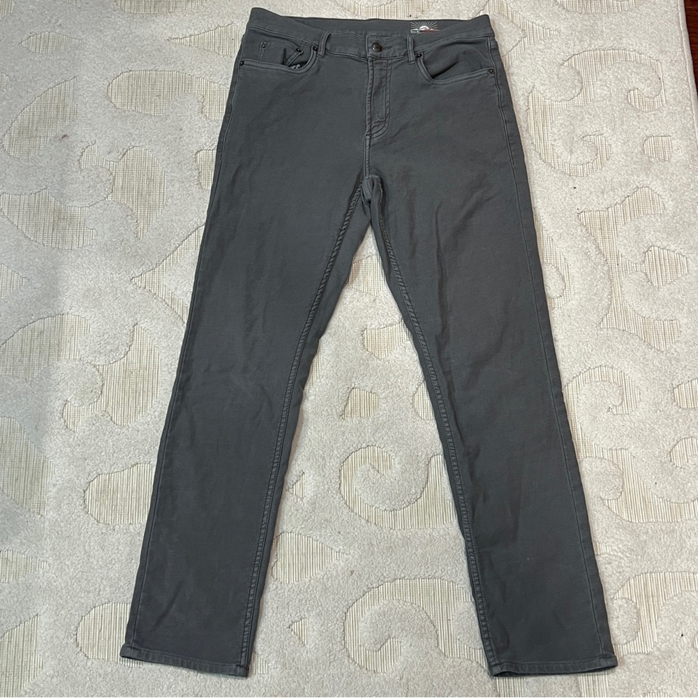 FAHERTY Men's Stretch Terry 5-Pocket Pant Slate Size 30x29 Slim Straight Stretch - Picture 4 of 13